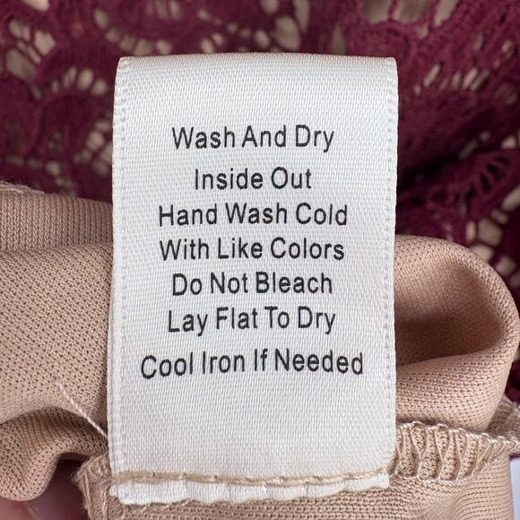 Altar'd State Burgundy Lace Overlay Dress, Sz Large, Choker Funeral Wedding - Picture 10 of 10